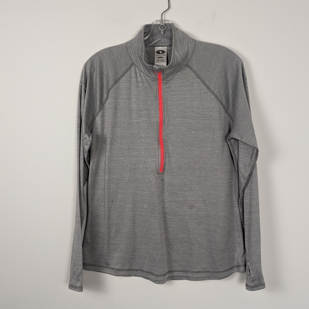 Athletic Works Women's Long Sleeve Quarter-Zip Pullover - Heather Grey, Size L